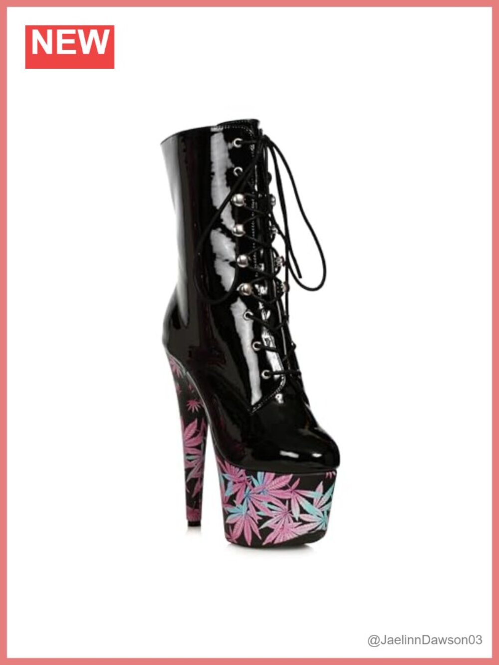 7" Heel Stiletto Ankle Boot Lace Up Platform Bootie